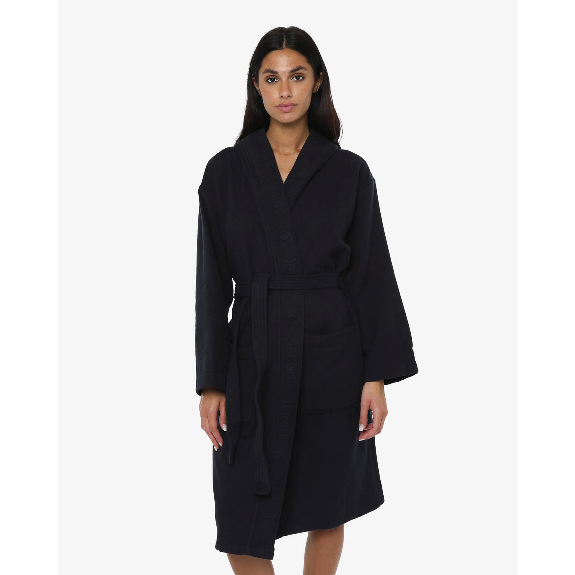 Jaked - Peignoir De Fitness En Coton Bleu Marine Pour Homme Et Femme - Peignoir De Bain - Bleu - 44 L - Decathlon