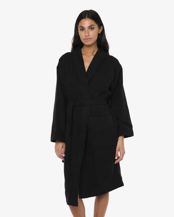 peignoir de fitness en coton noir pour hommes et femmes