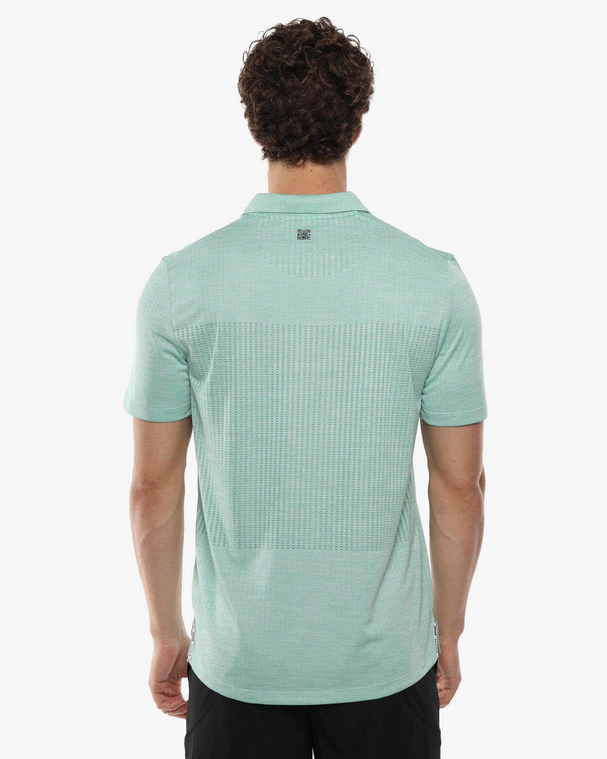 polo  menta da uomo in mat. sintetico da fitness 2/4