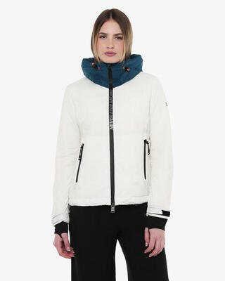 giacca navy e ghiaccio da donna in mat. sintetico da fitness