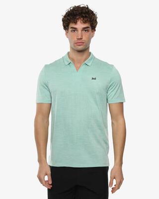 Marineblauwe polo voor heren van synthetisch materiaal voor fitness