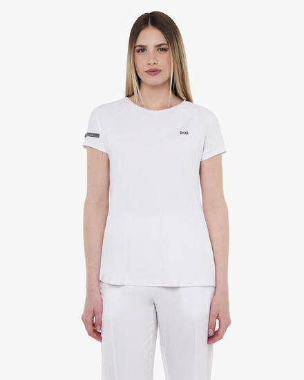 t-shirt de fitness synthétique blanc pour femme
