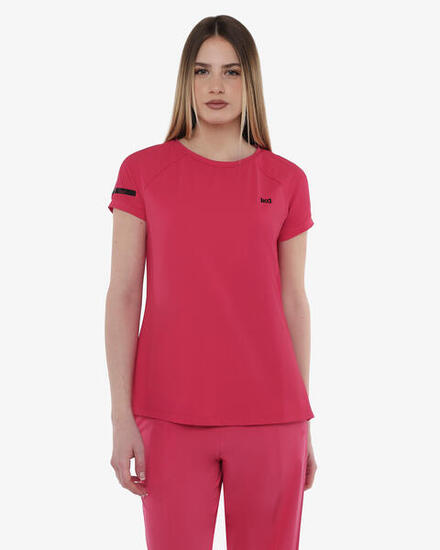 T-shirt de fitness synthétique framboise pour femme