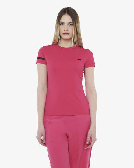 T-shirt de fitness synthétique framboise pour femme