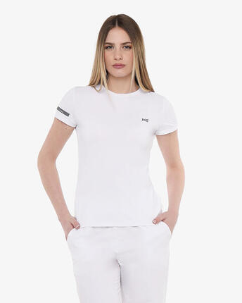 t-shirt de fitness synthétique blanc pour femme