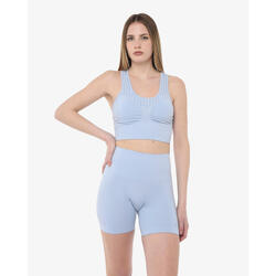 Haut de fitness synthétique bleu marine pour femme