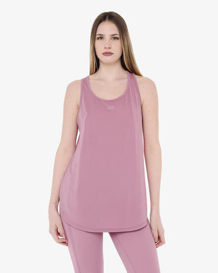 canotta bianco da donna in mat. sintetico da fitness