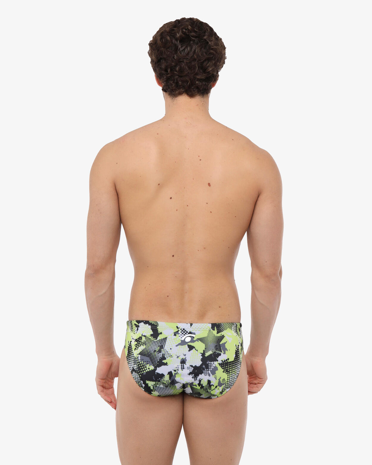 slip per costume da bagno  giallo e multi da uomo in mat. sintetico da nuoto 2/4