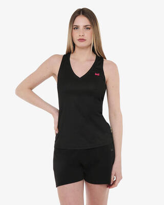 Zwarte synthetische fitness tanktop voor dames