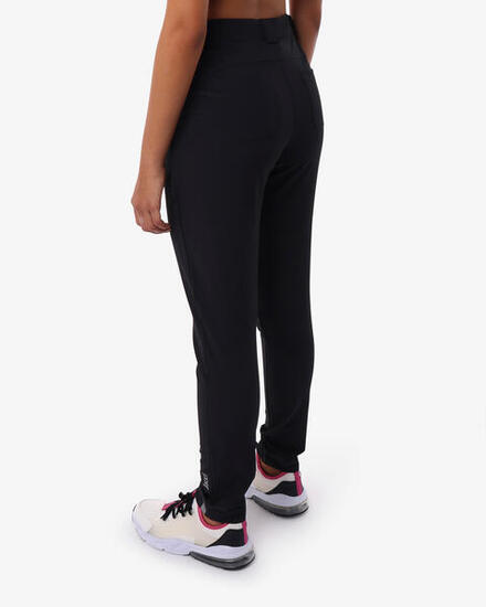 Schwarze Synthetik-Fitnesshose für Damen