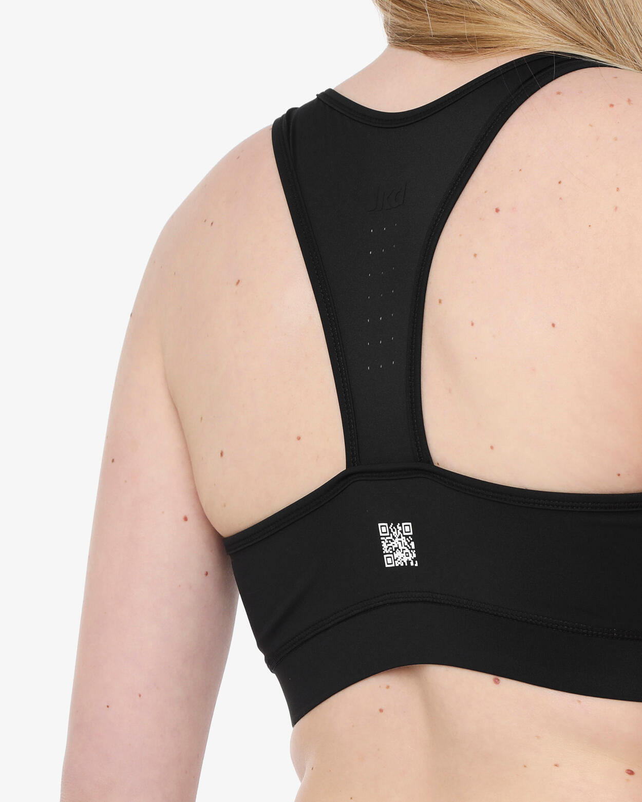 canotta  nero da donna in mat. sintetico da fitness 3/4