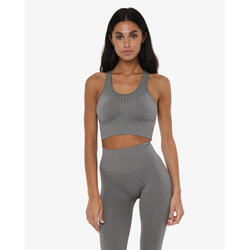 Haut de fitness synthétique bleu marine pour femme