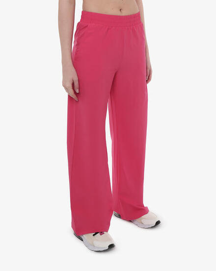 Himbeerfarbene Synthetik-Fitnesshose für Damen