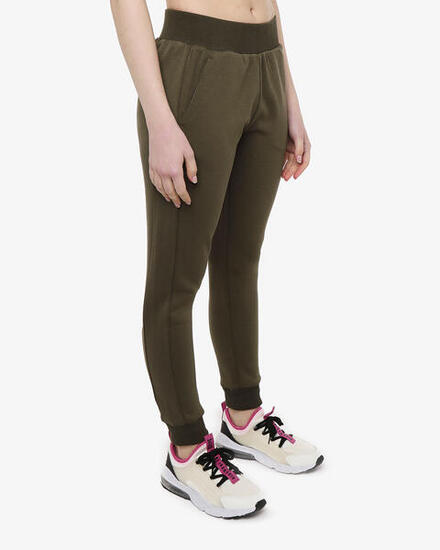 Damen-Fitnesshose aus Synthetik in Melange-Grau