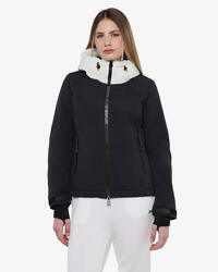 Veste femme bleu marine et glace en matière synthétique pour le fitness