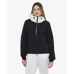 Veste femme bleu marine et glace en matière synthétique pour le fitness