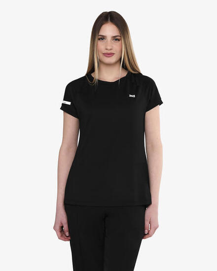 T-shirt de fitness synthétique noir pour femme