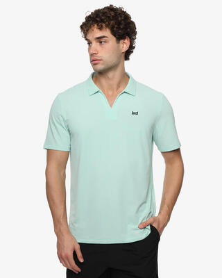 Heren poloshirt in synthetisch materiaal in mintkleur voor fitness