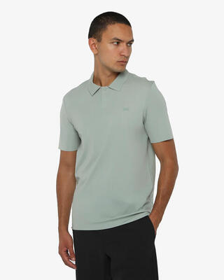 Taupe poloshirt voor heren in synthetisch materiaal voor fitness