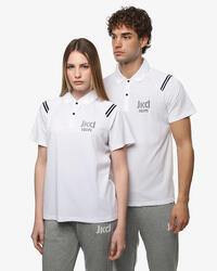 Polo blanc homme et femme en matière synthétique pour le fitness