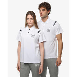 Polo blanc homme et femme en matière synthétique pour le fitness