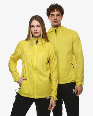 Oranje en veelkleurige synthetische fitnessjas voor heren en dames