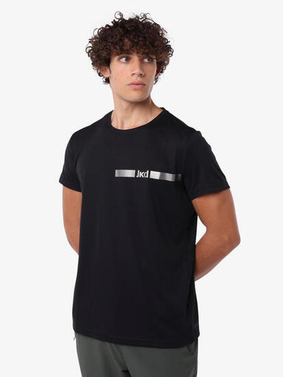T-shirt de fitness synthétique noir pour homme