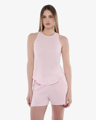 Lichtblauwe synthetische fitness tanktop voor dames