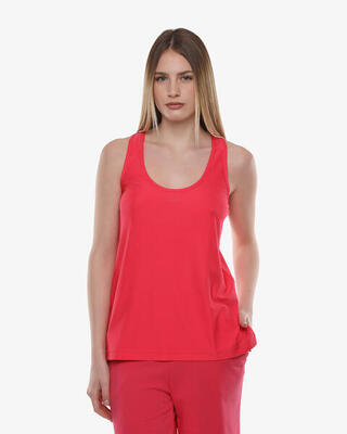 Witte synthetische fitness tanktop voor dames