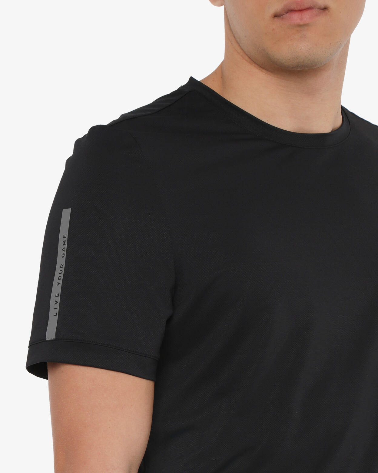 t-shirt  nero da uomo in mat. sintetico da fitness 4/4