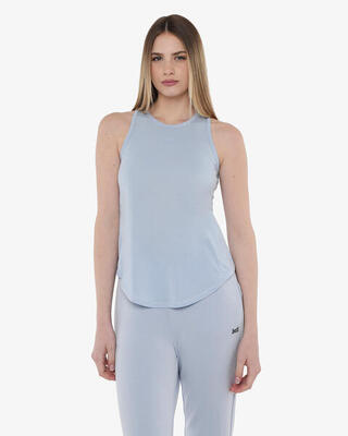 Lichtblauwe synthetische fitness tanktop voor dames