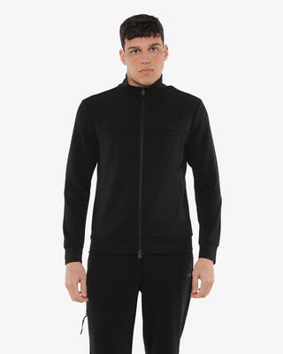 Marineblaues Herren-Sweatshirt aus synthetischem Material für Fitness