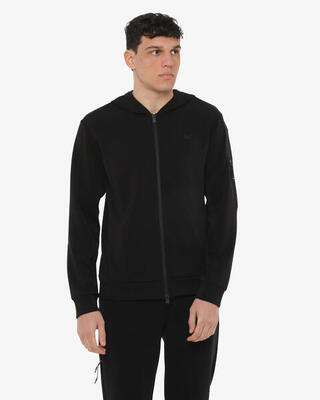 Schwarzes Fitness-Sweatshirt aus Synthetik für Herren