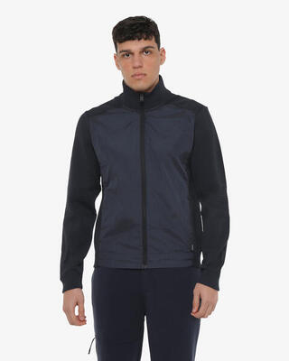 Marineblaues Herren-Sweatshirt aus synthetischem Material für Fitness