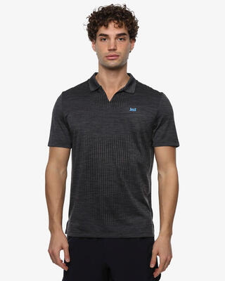 Marineblauwe polo voor heren van synthetisch materiaal voor fitness