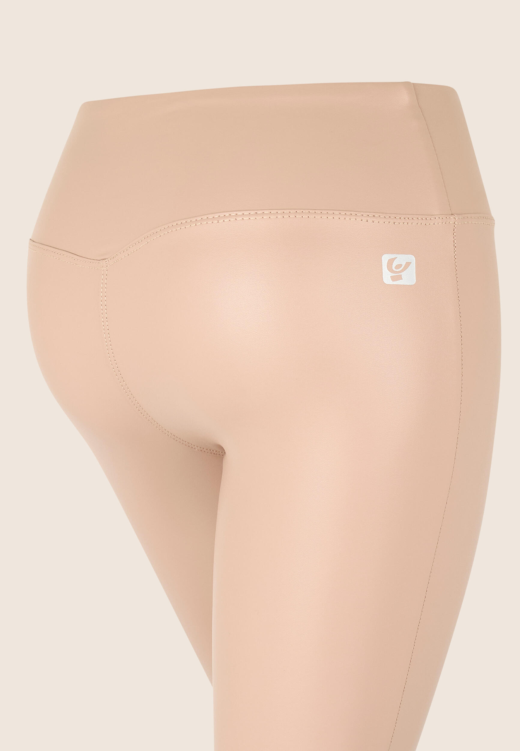 Leggings 7/8 vita regular effetto lucido con incrocio 3/3