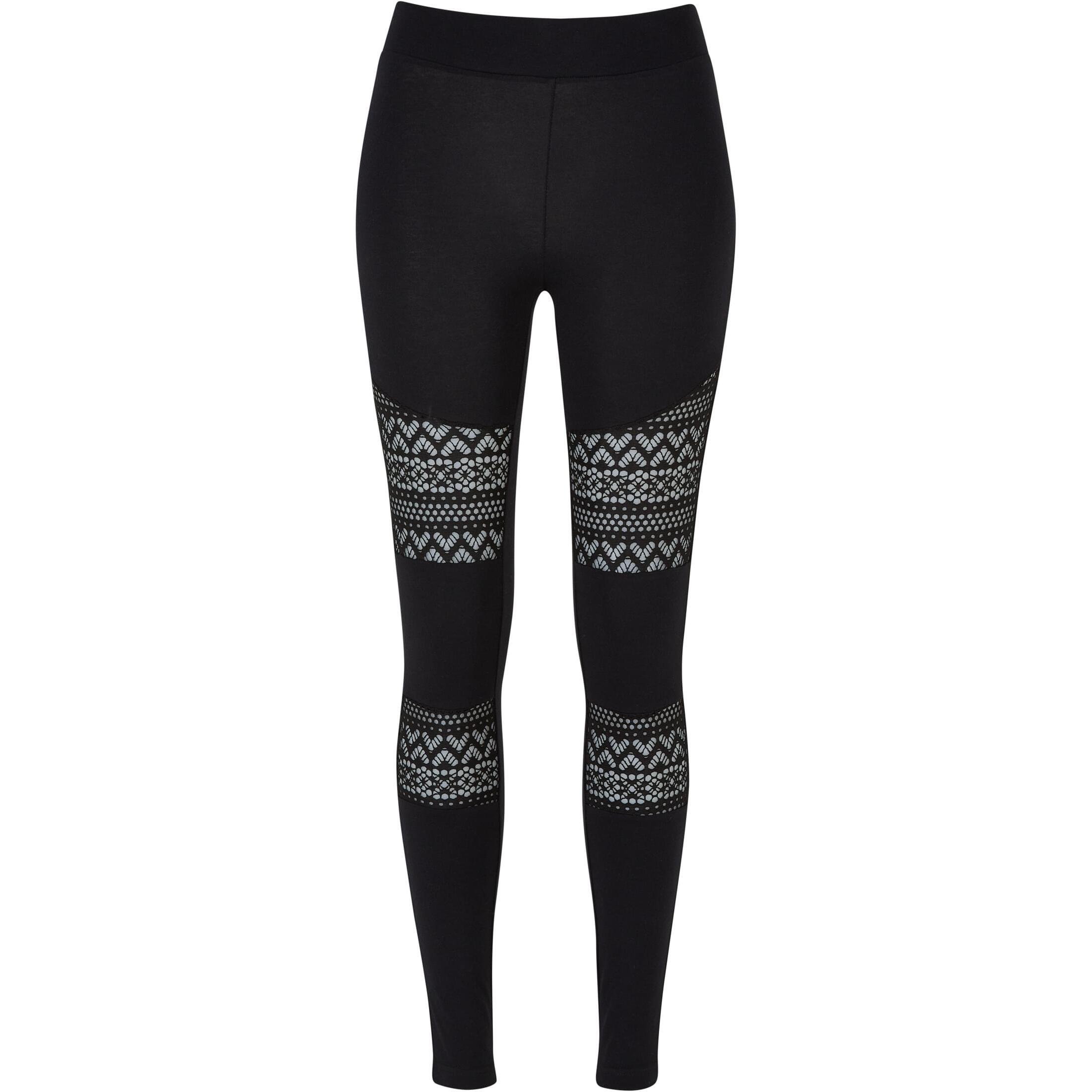 Urban Classics - Legging Incrusté De Dentelle Au Crochet Femme Urban Classics - Legging - Noir - Decathlon