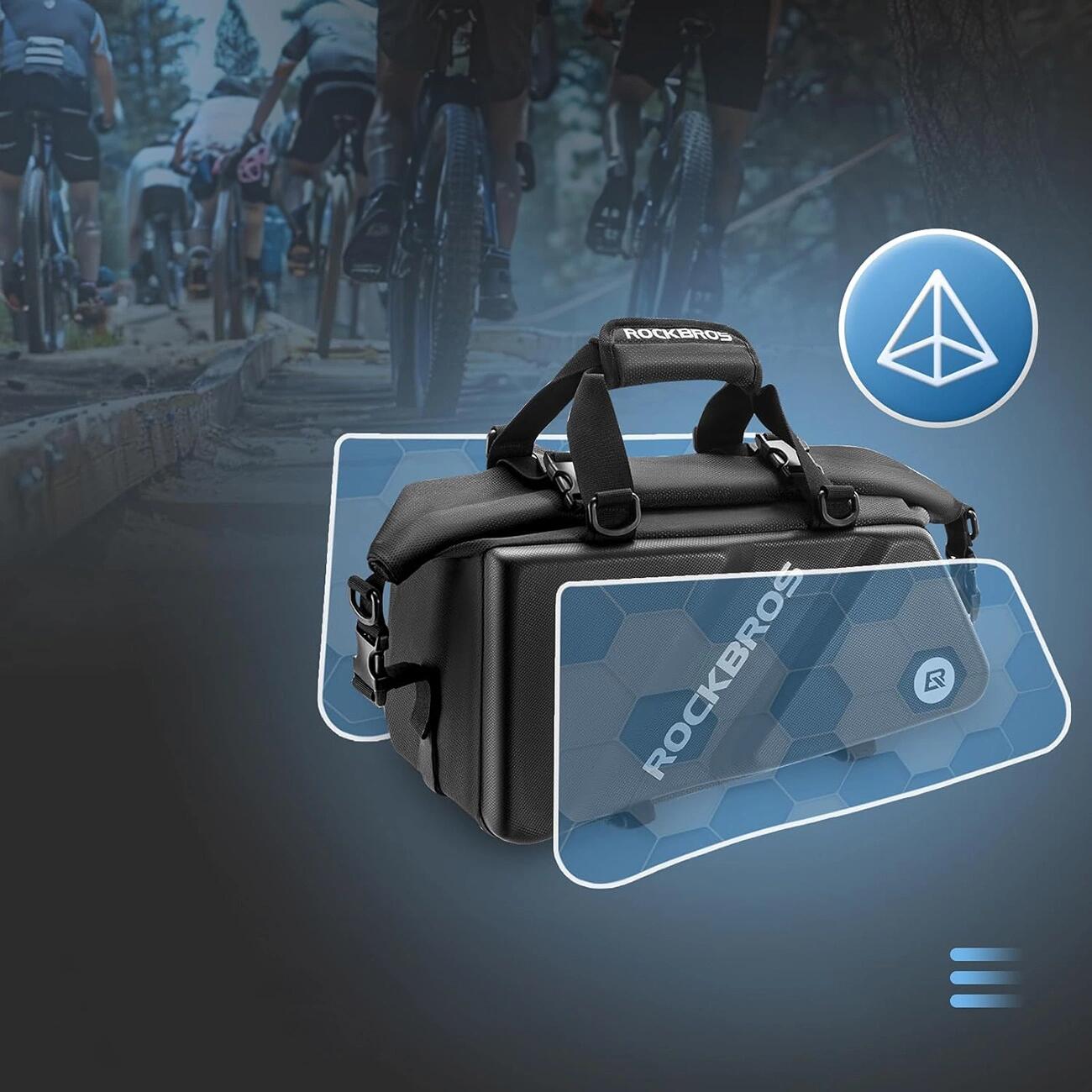 Alforja de bicicleta Rockbros para portaequipajes 11,6 L - Negro 5/7