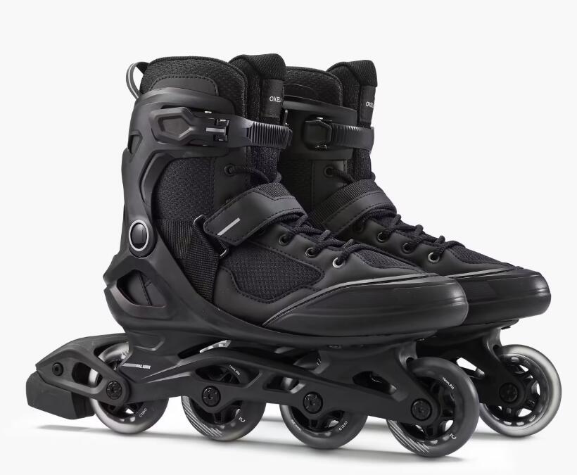 OXELO Segunda Vida - Patins em Linha Adulto FIT100 Preto/Prateado - Bom