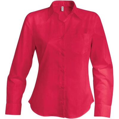 Dames blouse met lange mouwen kariban popeline