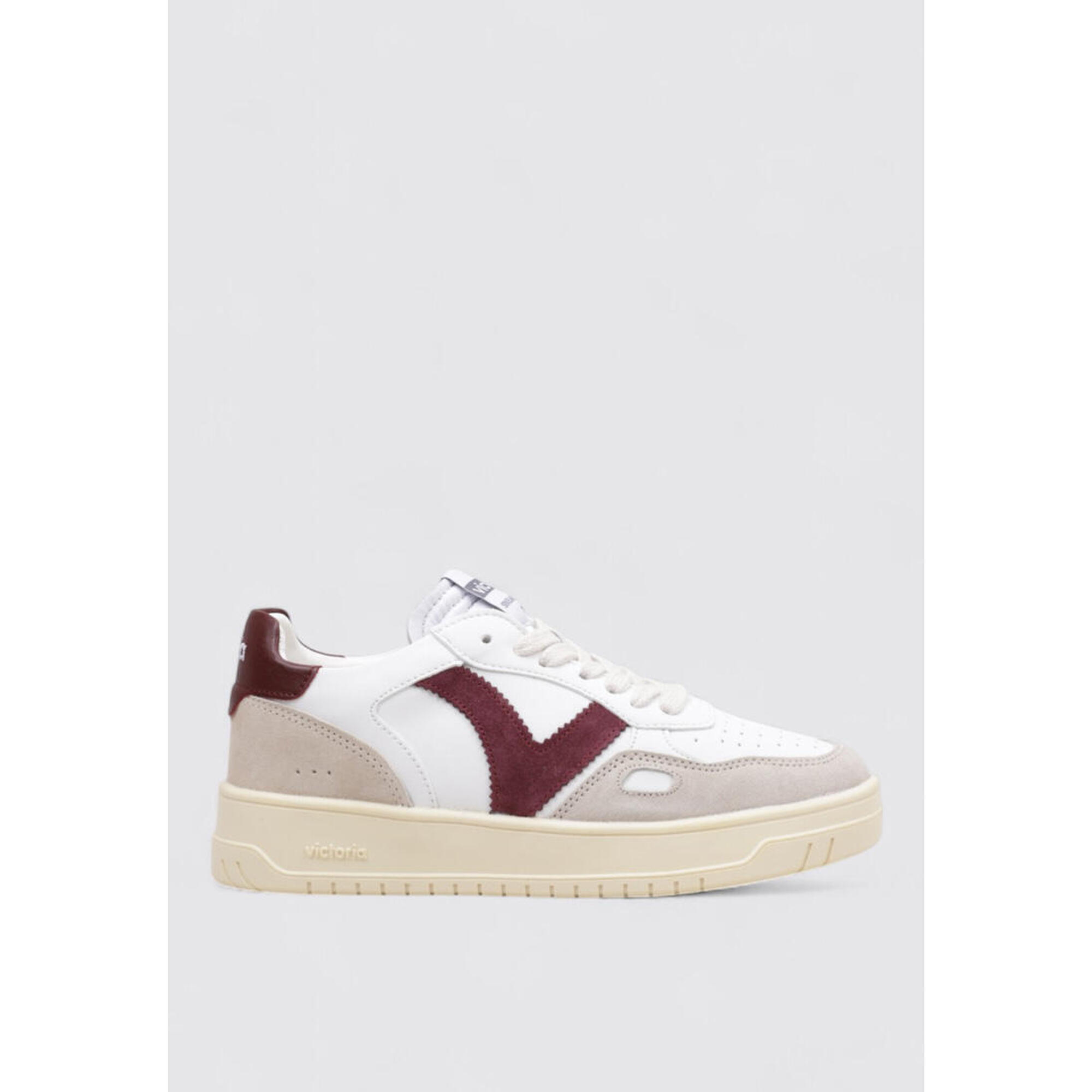 Victoria - Chaussure De Randonnée Baskets Femme Victoria Seul Efecto Piel & Serraje Blan - Baskets - Blanc|marron|rouge - Decathlon