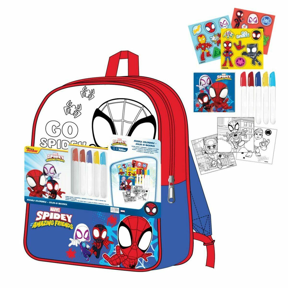 Mochila escolar spidey vermelho