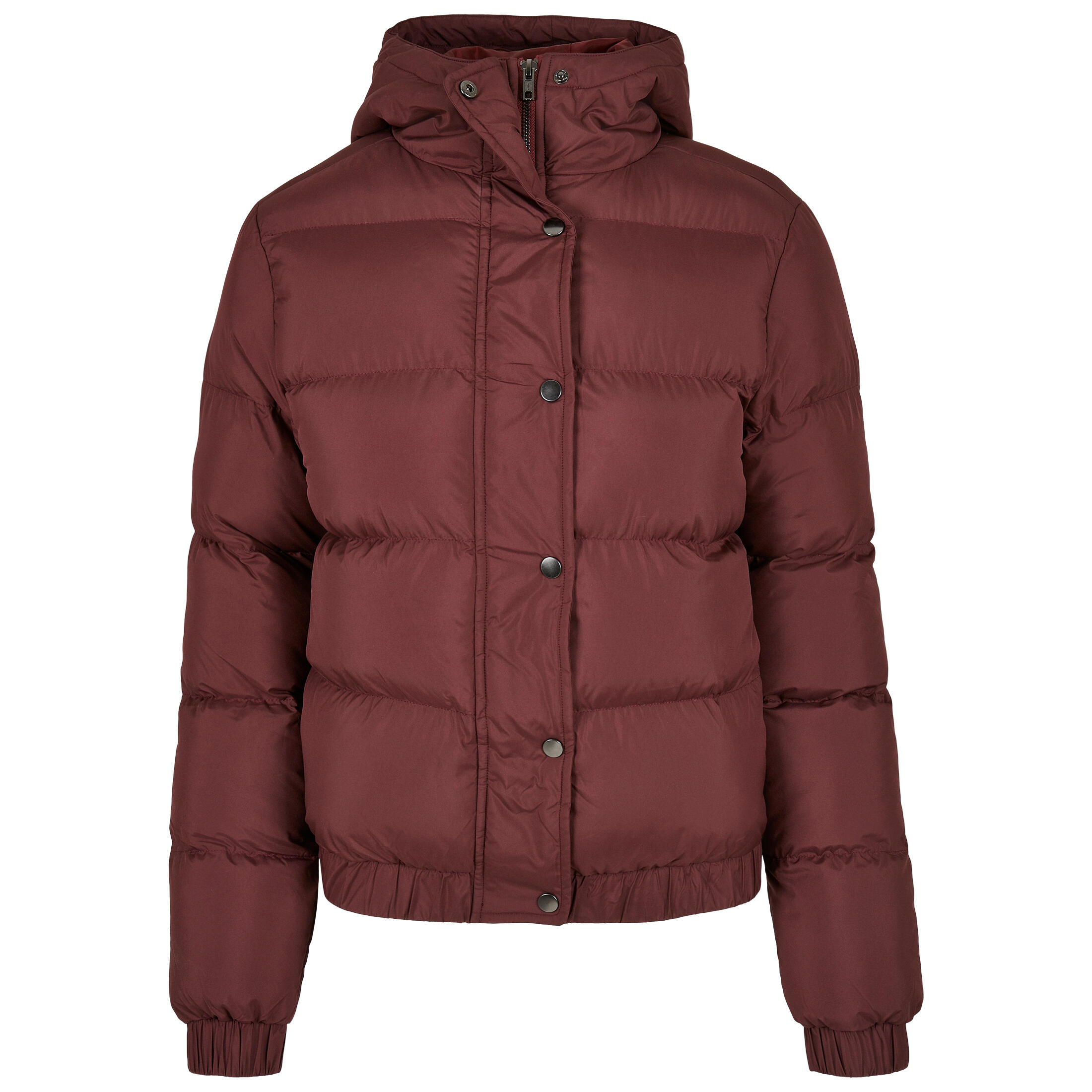 Urban Classics - Veste À Capuche Femme Urban Classics Puffer - Doudoune Synthétique - Marron|rouge - Decathlon