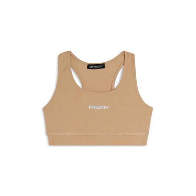 Top sportivo in heavy jersey con vogatore e fascia elastica
