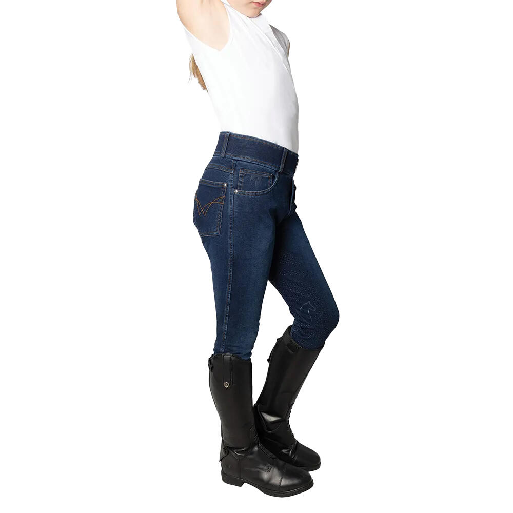 Childrens/Kids Elevate Mizs Denim Breeches (Dark Blue) 2/2
