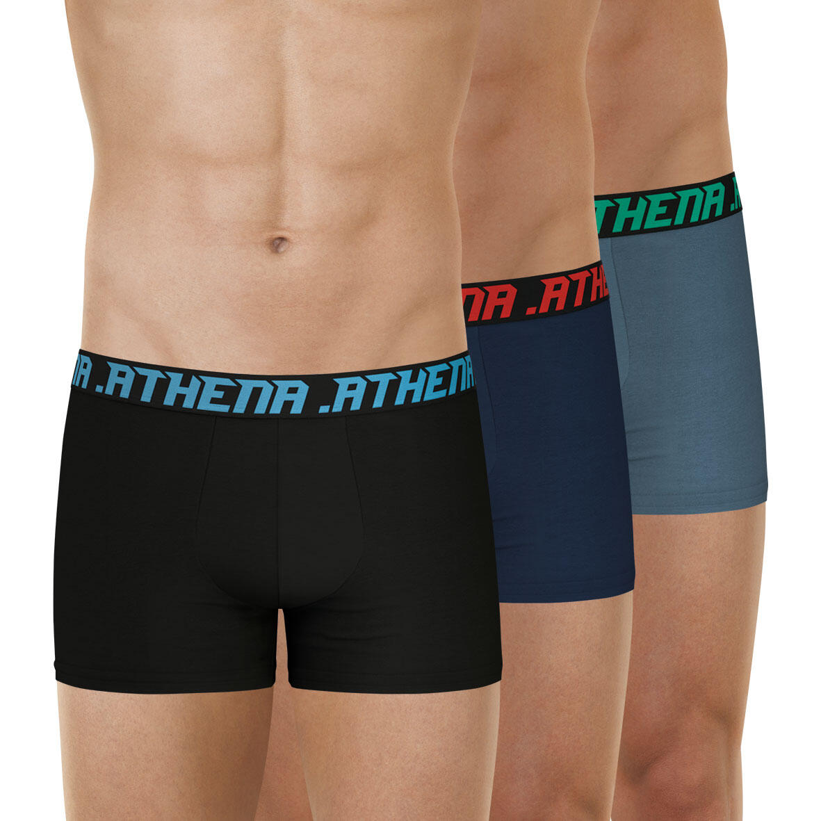 Athena - Lot De 3 Boxers Homme Trio Essentiel - Slip - Bleu - 48 Xl - Decathlon
