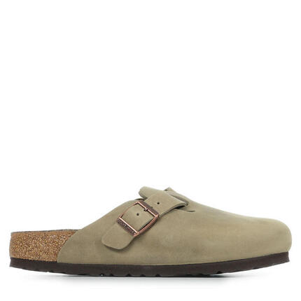 Sandały Birkenstock Boston wąskie beżowe skórzane