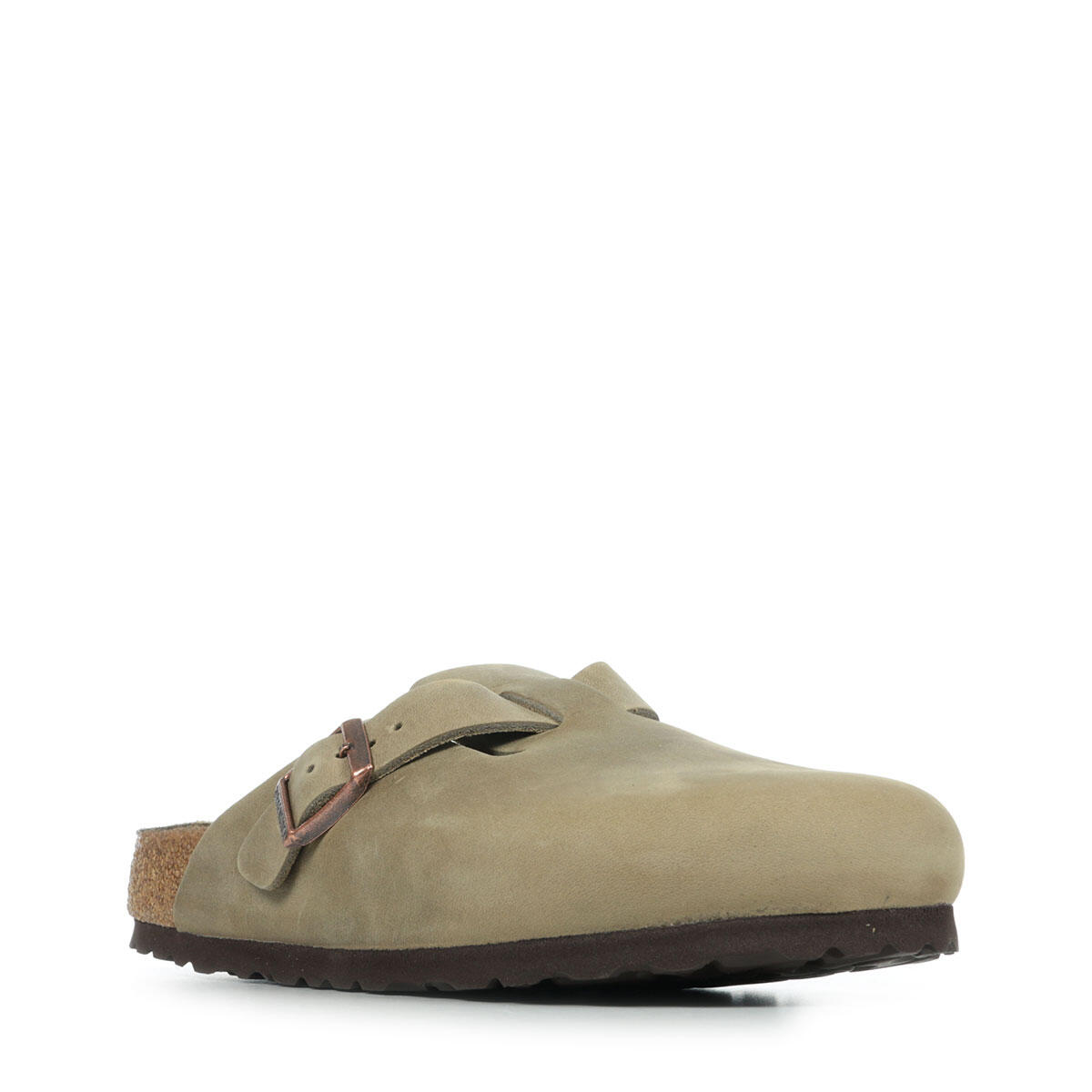 Sandalen Birkenstock Boston smal beige leer 3/4