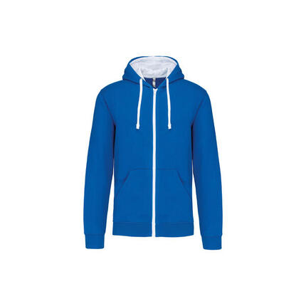 Sweatshirt à capuche zippé contrastée Kariban