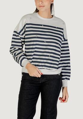 Sweater onladele l/s o-neck stripe swt dames blauw
